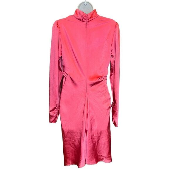 A.L.C. Joss Womens Satin Asymmetric Mini Dress in Hibiscus NWT Size 6 - Picture 4 of 7